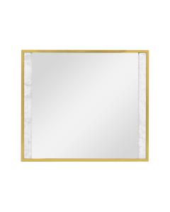 Square Wall Mirror with White Marble Edge