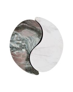 Outdoor Circular Yin Yang Drinks Table in Faux Marble 
