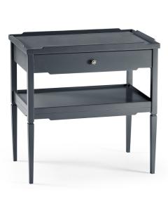 Lacquered Navy Side Table with Drawer