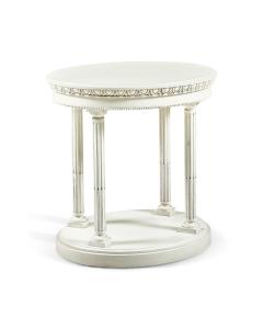 Rotor Oval End Table in Chalk White