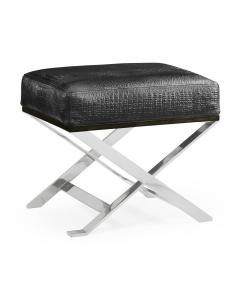 Contemporary White Stainless Steel Stool Black