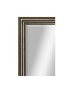 Dark Grey Walnut Wall Mirror - Stainless Steel