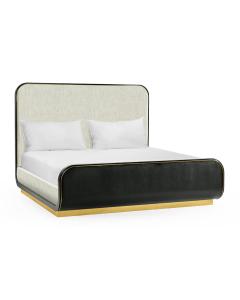 Ebonised Oak Curved Super King Bed - Shambala