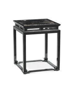 Smoky Square End Table with Marble Top