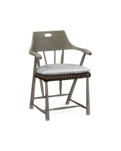 Smokers Style Grey Outdoor Dining Chair in COM