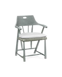 Smokers Style Cloudy Grey Outdoor Dining Chair in COM