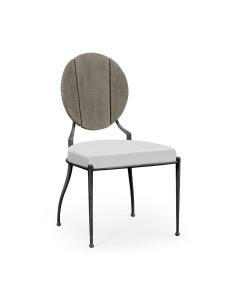 Hampton Circle Back Grey Outdoor Dining Chair in COM