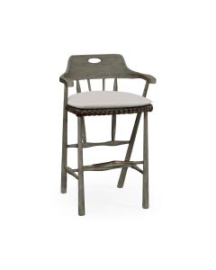 Smokers Style Grey Outdoor Bar Stool in COM