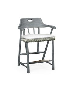 Smokers Style Cloudy Grey Outdoor Counter Stool in COM