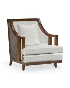 Hampton Walnut & Grey Outdoor Armchair