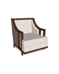 Hampton Walnut & Grey Outdoor Armchair in COM