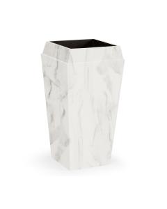 Outdoor Medium Square Planter in Faux White Marble