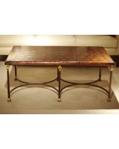 Argentinian Walnut Parquetry & Iron Coffee Table