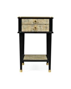 Black End Table with Eggshell & Bronze Detailing