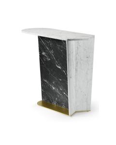 Supper Table White & Black Marble 
