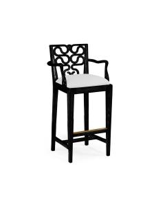 Counter Stool with Arms Serpentine in Black - COM