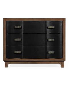 Curated Black Leather Chest of Drawers 