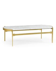 Curved Coffee Table with White Carrara Marble Top