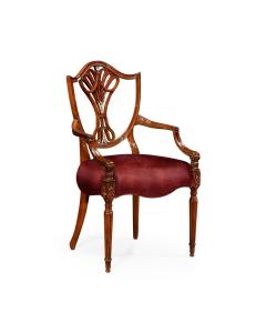 Dining Armchair Renaissance with Mother of Pearl Details - Leather