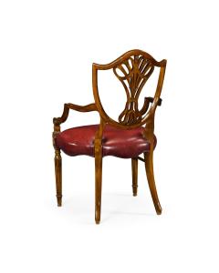 Dining Armchair Shield Back Renaissance in Leather