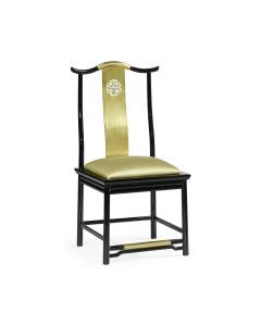 Fusion Black Gloss & Brass Dining Side Chair