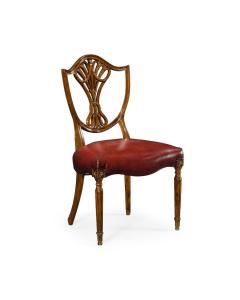 Dining Chair Shield Back Renaissance in Red Leather