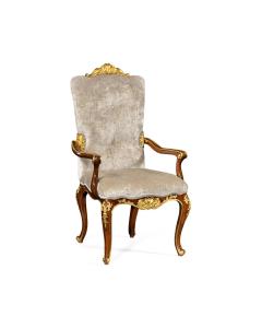 Dining Arm Chair with Gilt Carved Detailing