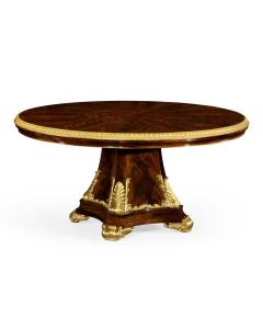 63" dining table with gilt carved molding