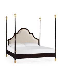 Four Poster Ebonised & Gilded UK Queen Bed