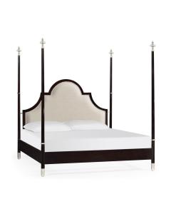 Four Poster Ebonised & Silver-Leaf UK Queen Bed