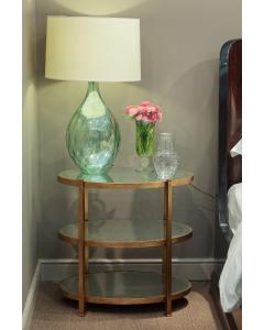 Small Oval Side Table Contemporary Three-Tier - Gilded