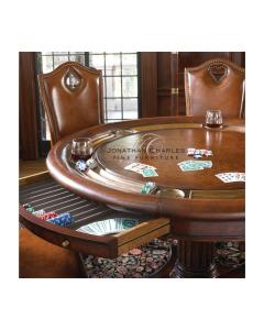 Mahogany Round Poker Table