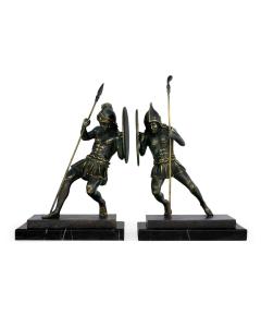 Pair of Dark Bronze Combatant Bookends