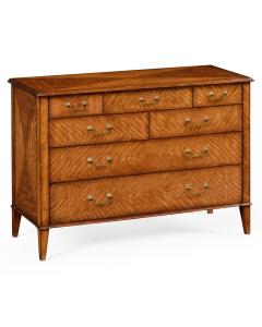 Satinwood large chest of drawers