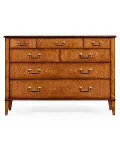 Satinwood large chest of drawers