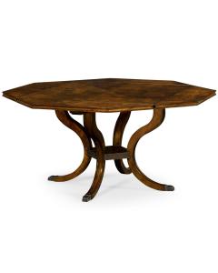 42" Square Brown Mahogany Extending Dining Table