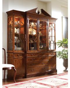 Triple Mahogany Display Cabinet with Drawers